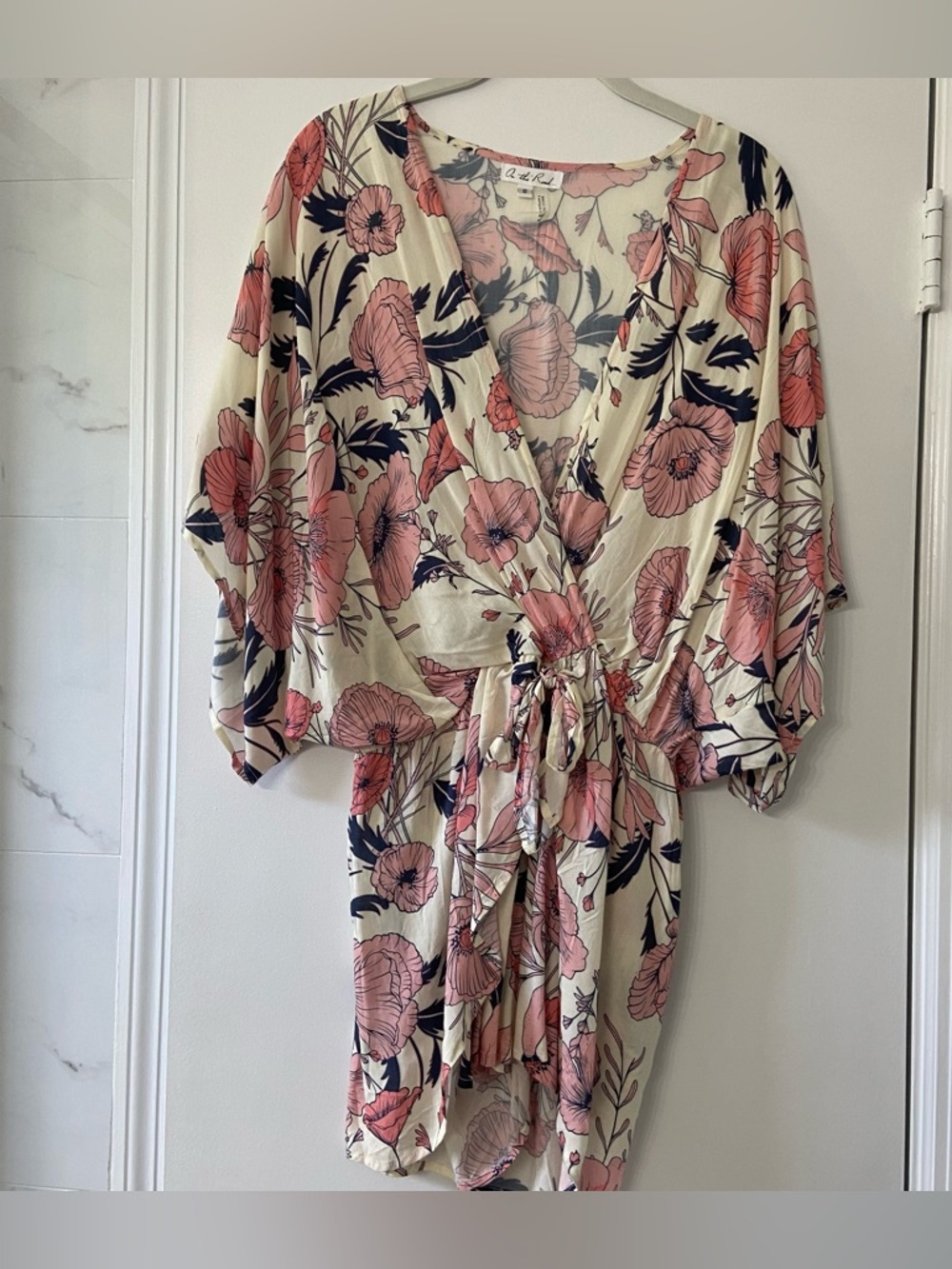 FLORAL ROMPER Cream Pink Boho Small NWOT